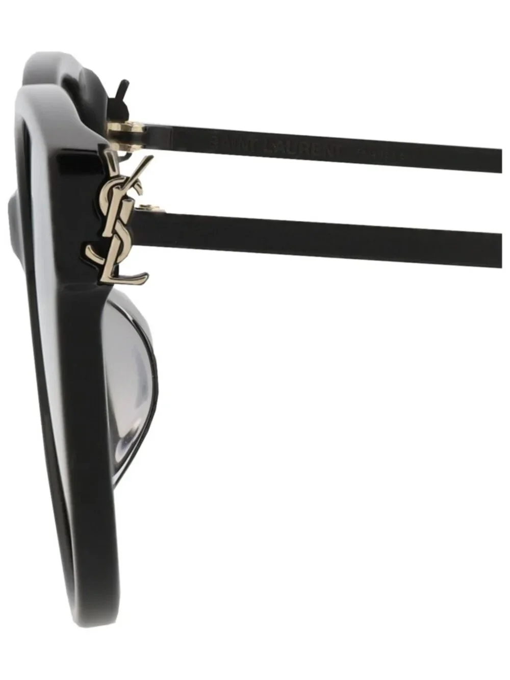 New Saint Laurent Women's Sunglasses Round Oval Acetate Frame Black Black Smoke